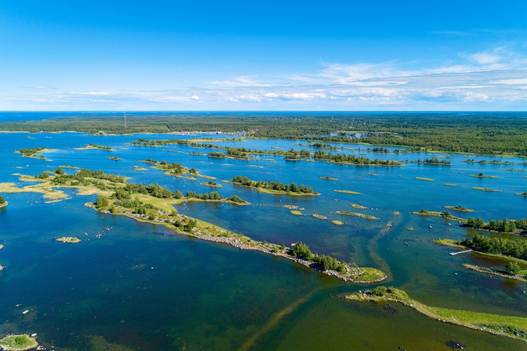 Flygbild på De Geer-moräner.